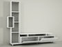 Hanah Home Mueble de TV Escandinavo Tulip Blanco con Almacenamiento y Estantería Salón